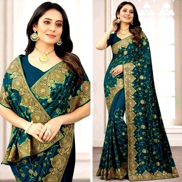 Chinon fabric saree